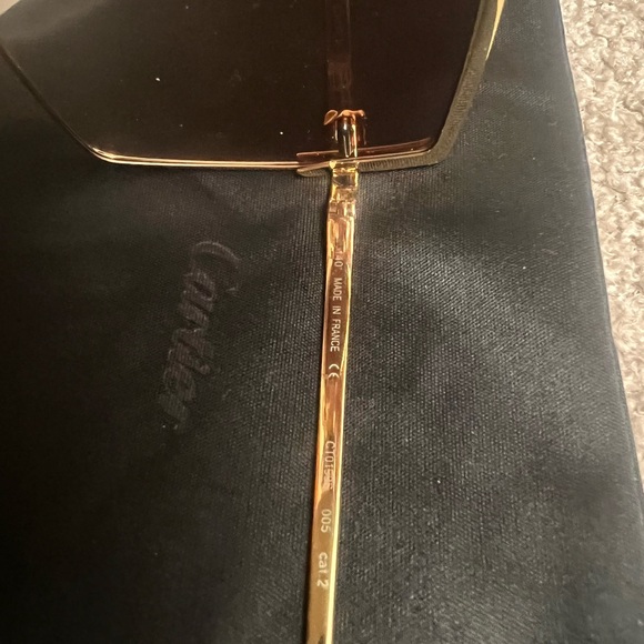 Cartier Gold Sunglasses with Gradient Brown Lenses - Picture 4 of 4